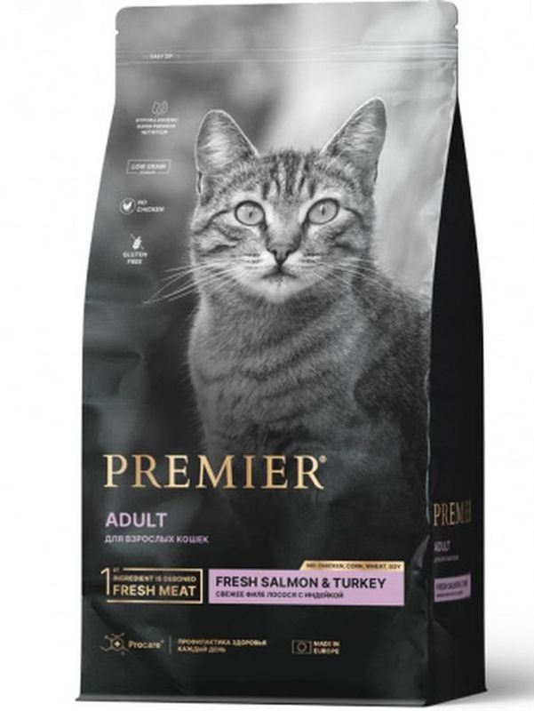 Premier Корм д/кош. Лосось с Индейкой (ADULT Salmon&Turkey) 400 гр