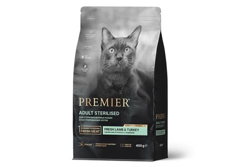Premier Корм д/стерил. кош. Ягненок с Индейкой (Sterilised Lamb&Turkey) 400 гр