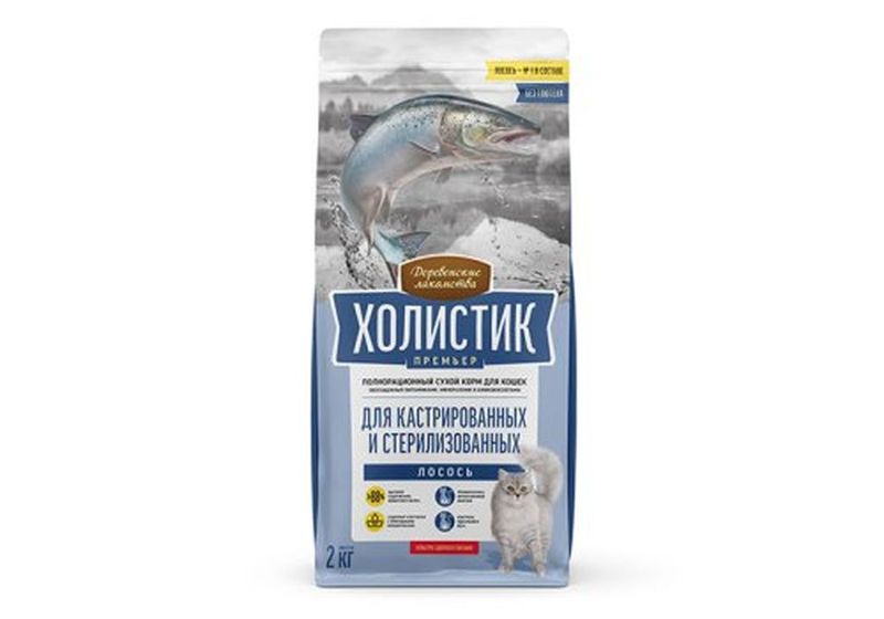 Сухой корм со вкусом лосося для кастрированных и стерилизованных кошек 2 кг
