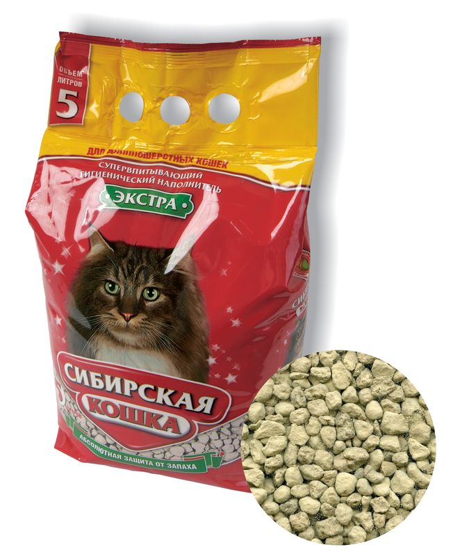 Впитывающий наполнитель для длинношерстых кошек Экстра 5 л
